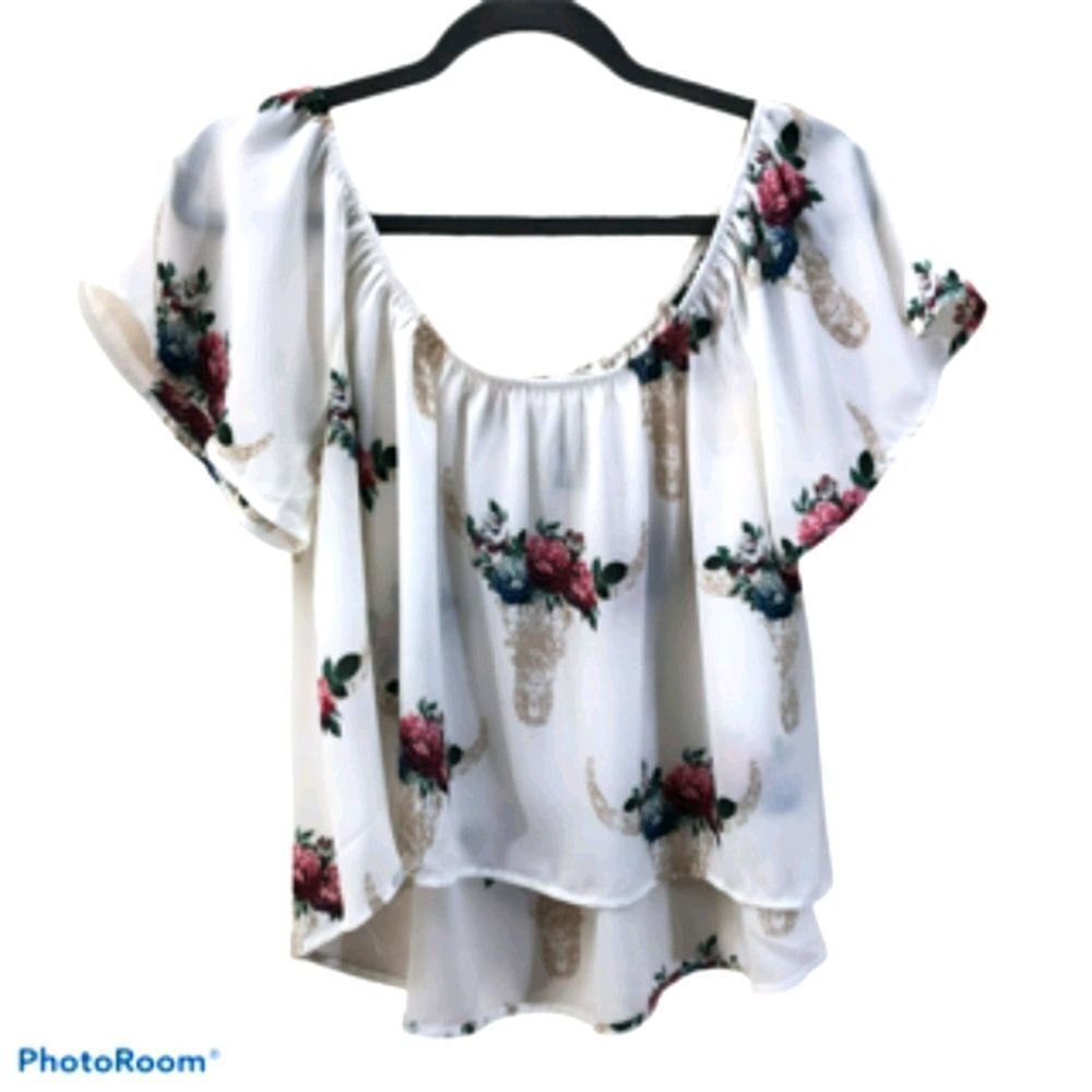 Peach Love Off the Shoulder Blouse Size L